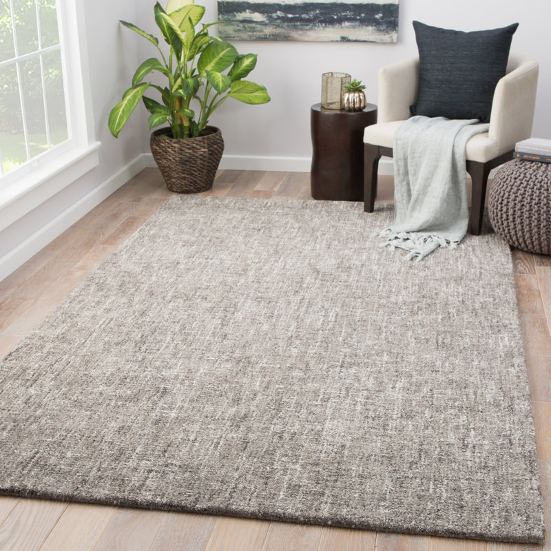 Gracie Oaks Kensington Handmade Solid Grey/ Taupe Area Rug & Reviews